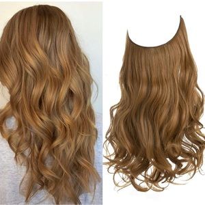 22 inch fish line band halo hair extension